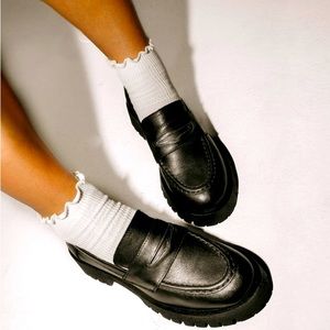 Steve Madden Lawrence Black Leather Loafers